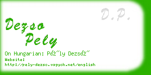 dezso pely business card